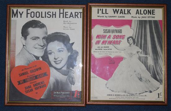 A large collection of Susan Hayward posters, lobby cards, magazines, songsheets, etc.